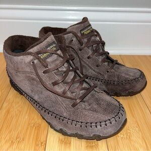 Skechers Women  Bikers Pole Suede Leather Boots size 9